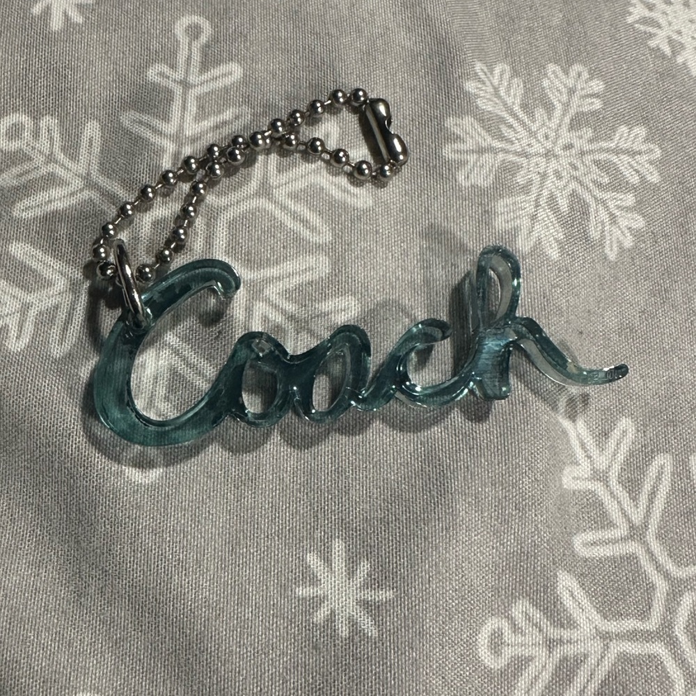 Coach Teal Acrilic Keychain Tag